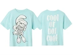 Name It t-shirt blå tint med Smølfine print